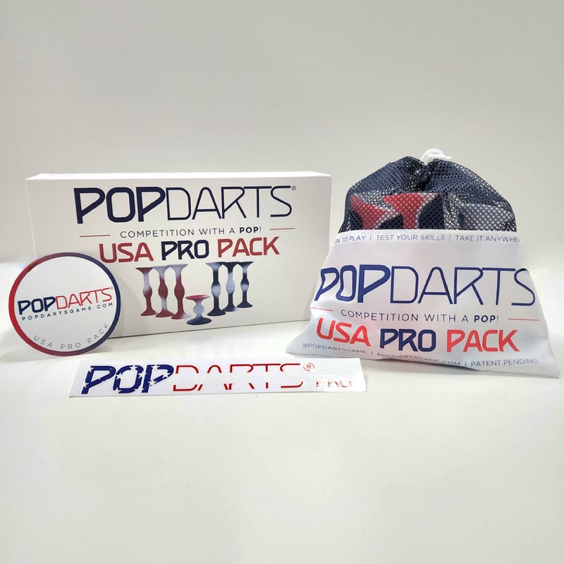 Popdarts USA Themed PRO Pack Game Set (Red White Blue Wigglenobber Target Marker) - Indoor, Outdoor Suction Cup Throwing Game - Competition with a POP - Image 2